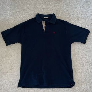 Men’s Black Authentic Burberry Polo Shirt